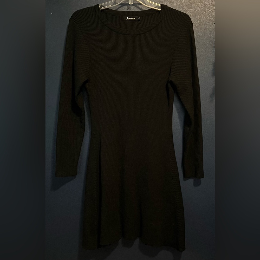 Black Long Sleeve Sweater Dress